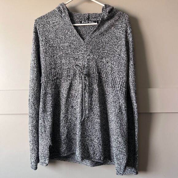 Planet Gold Tunic Maternity Knit Sweater Sweatshirt Hoodie Women XL Gray Stretch - Picture 1 of 11